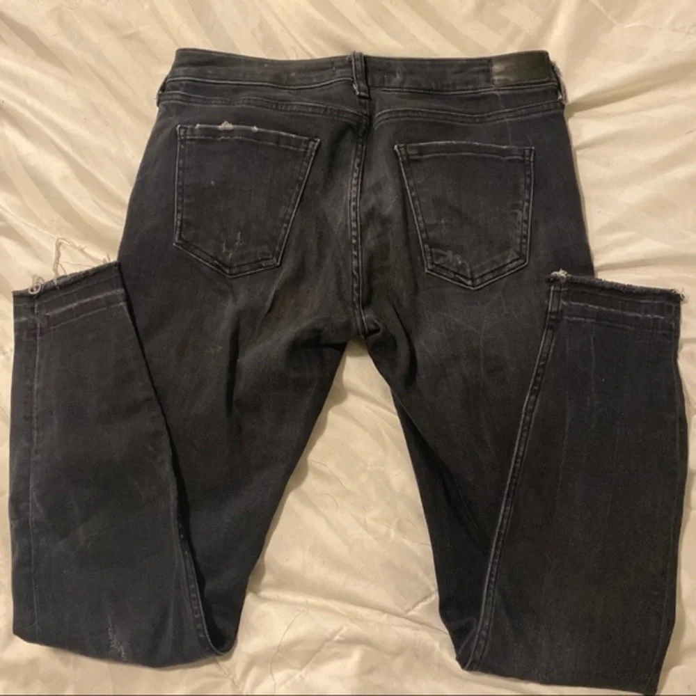 Zara Black Grey Distressed Jeans